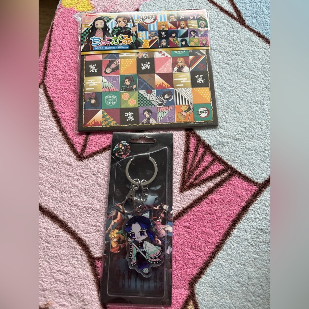 Anime Character Keychain and origami Set